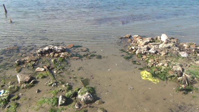 Erdek'te deniz çekildi, antik liman ortaya çıktı