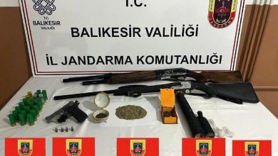 Balıkesir'de silah ve uyuşturucu operasyonu